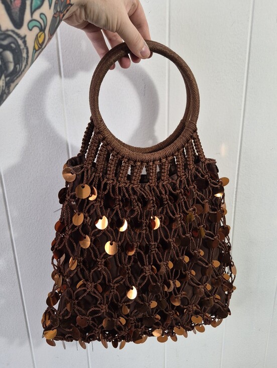 Handbags - Sequin Crochet Handbag